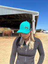 Trucker Hat Turquoise Black Crown
