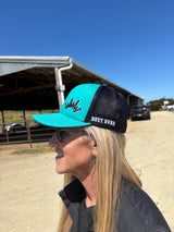Trucker Hat Turquoise Black Crown