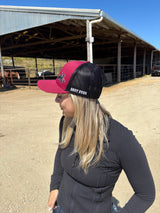 Trucker Hat Maroon Black Crown