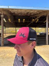 Trucker Hat Maroon Black Crown