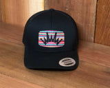 Trucker Hat Serape Baja Black Mesh Black Crown