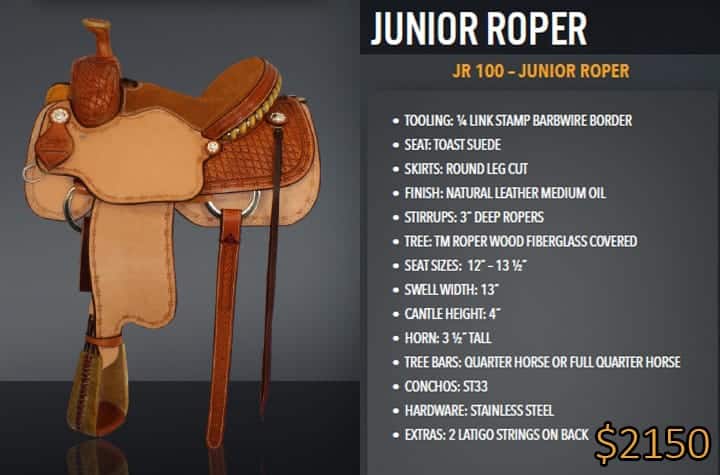 Junior Roper - Best Ever Saddles - Custom Tooled