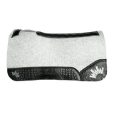 The Kush Light Grey Saddle Pad with Crocodile Leather and White Crown