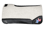 The Kush Gray Saddle Pad with Black Leather and a USA Embroidered Crown