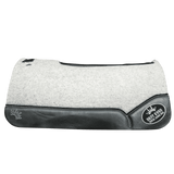 The Kush Gray Saddle Pad with Black Leather and a Silver Best Ever Logo Patch