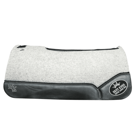 The Kush Gray Saddle Pad with Black Leather and a Silver Best Ever Logo Patch