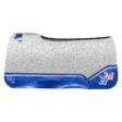 The Kush Gray Saddle Pad with Blue Crocodile Leather and a USA Embroidered Crown