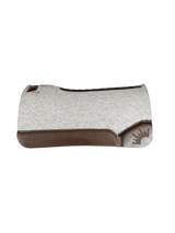 The Kush Gray Saddle Pad with Espresso Oiled Cowboy Leather and Lasered Crown