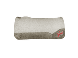 The Kush Gray Saddle Pad with Graphite Elephant Leather and a White & Red Embroidered Crown