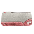 The Kush Gray Saddle Pad with Pink Champagne Floral Leather and a White Embroidered Crown