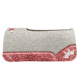 The Kush Gray Saddle Pad with Pink Champagne Floral Leather and a White Embroidered Crown