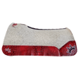 The Kush Gray Saddle Pad with Red Crocodile Leather and a White & Black Embroidered Crown