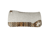 The Kush Gray Saddle Pad with Navajo Santa Fe Western Leather and a Beige Embroidered Crown