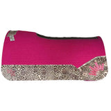 Pink Kush Saddle Pad with Cream Gold Python - Crown in Hot Pink Embroidery