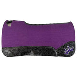 Purple Kush Saddle Pad with Black Floral - Crown in White/Purple Embroidery