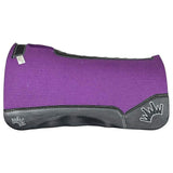 Purple Kush Saddle Pad with Black Leather - Crown in White & Black Embroidery