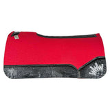 Red Kush Saddle Pad with Black Crocodile - Crown in White Embroidery