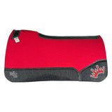 Red Kush Saddle Pad with Black Elephant - Crown in White/Red Embroidery