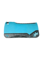 The Kush Turquoise Saddle Pad with Black Floral leather and a Turquoise & Light Turquoise Embroidered Crown