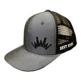 Flat Brim Herringbone Grey Hat
