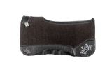 The OG Dark Grey Saddle Pad with Black Leather and a Thin Blue Line Embroidered Crown with a Crystal Spots Border