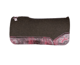 The OG Dark Grey Saddle Pad with Pomegranate Butch Cassidy Crocodile Reptile Leather and a White & Burgundy Embroidered Crown