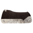 The OG Dark Grey Saddle Pad with Gray Brindle Cowhide Leather and a Black & White Embroidered Crown