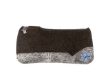 The OG Dark Grey Saddle Pad with Gray Crocodile Reptile Leather and a Blue & White Embroidered Crown