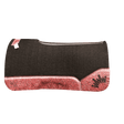 The OG Dark Grey Saddle Pad with Red Floral Leather and a Black Embroidered Crown