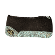 The OG Dark Grey Saddle Pad with Turquoise Floral Leather and a Gold Best Ever Logo Patch