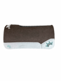The OG Dark Grey Saddle Pad with White Crocodile Reptile Leather and a Teal & Black Embroidered Crown with Crown Crystal Tips