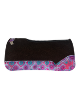 OG Saddle Pad with Aztec Rio Leather- Crown in Hot Pink Embroidery