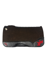 OG Saddle Pad with Black Crocodile - Crown in Red Embroidery