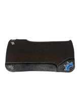 OG Saddle Pad with Black Crocodile - Crown in White/Blue Embroidery