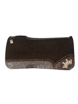 OG Saddle Pad with Indios Floral Leather - Crown in Beige Embroidery