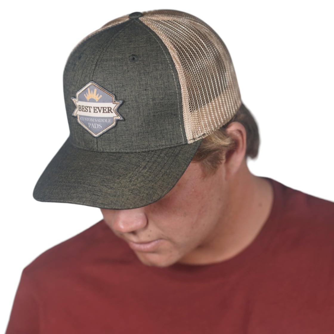 heather charcoal tan mesh