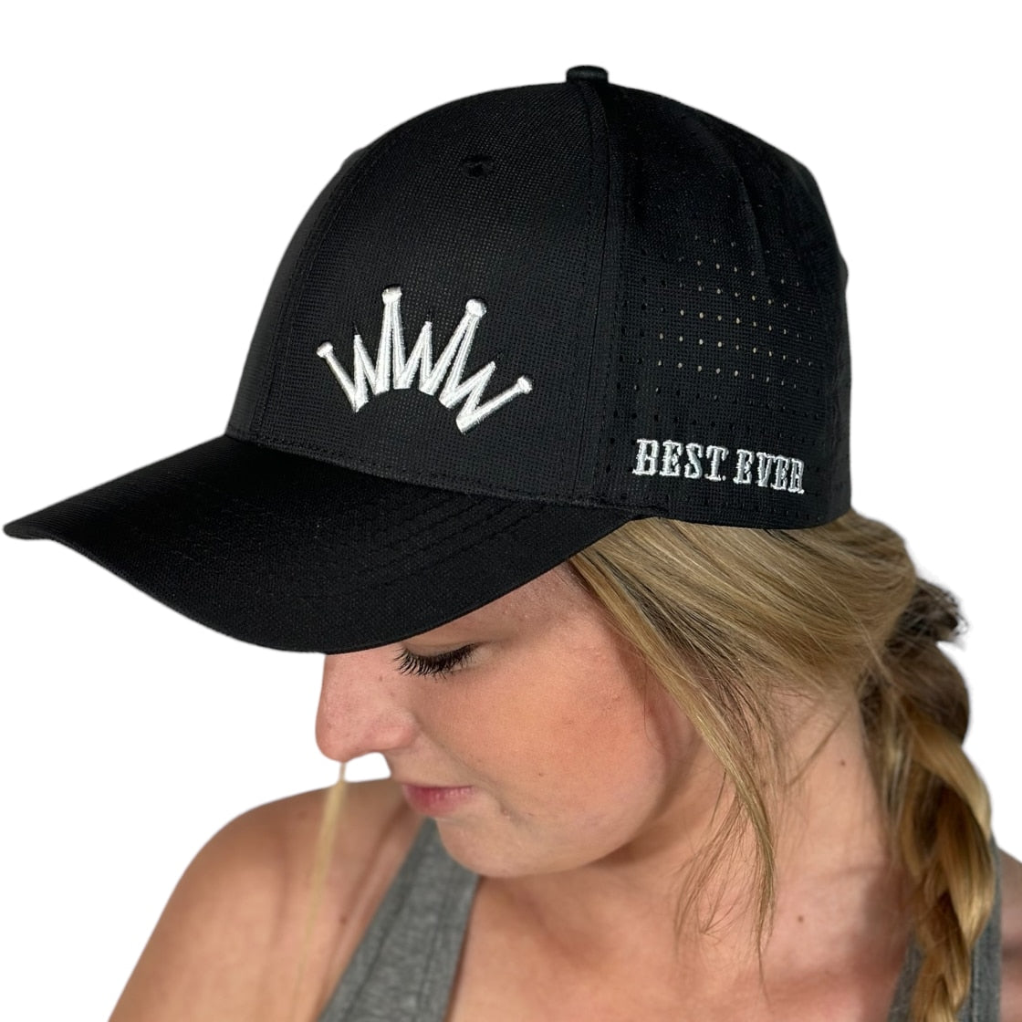 Trucker Hat Black Sport Lasercut Mesh