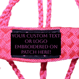 pink black custom mule tape halter