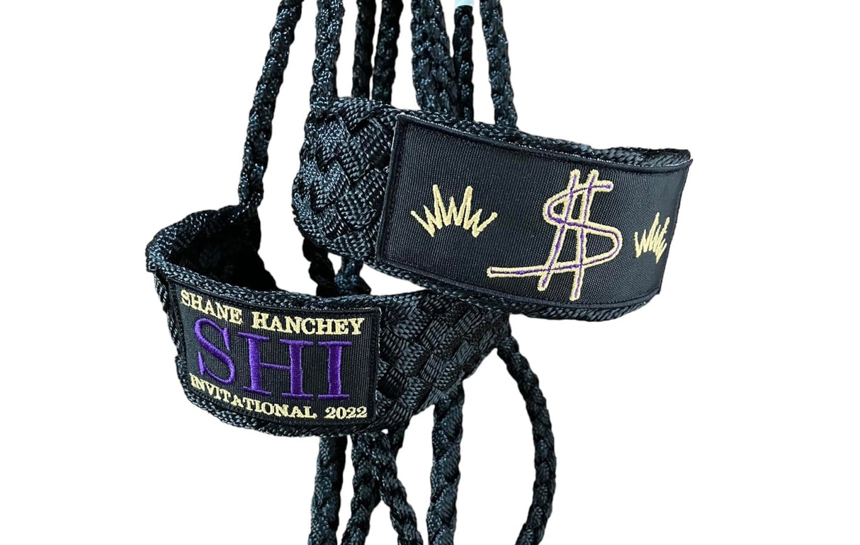 Black custom nose band mule tape halter