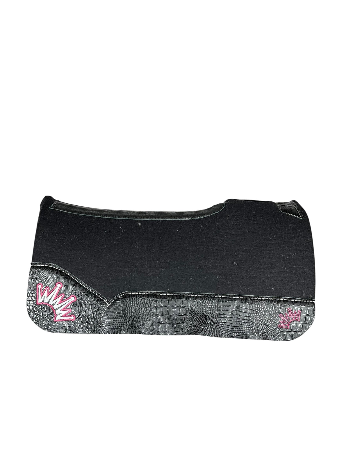 28x28 3/4" Black Kush Gooseneck Contour Wool Saddle Pad (#123844)