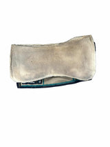 34x36 3/4" Navjo Fleece Saddle Pad with Black Leather - Crown in White Embroidery (#129106)