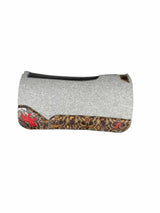 Gray Kush Saddle Pad with Laredo Sepia - Crown in Red Embroidery (#124589)