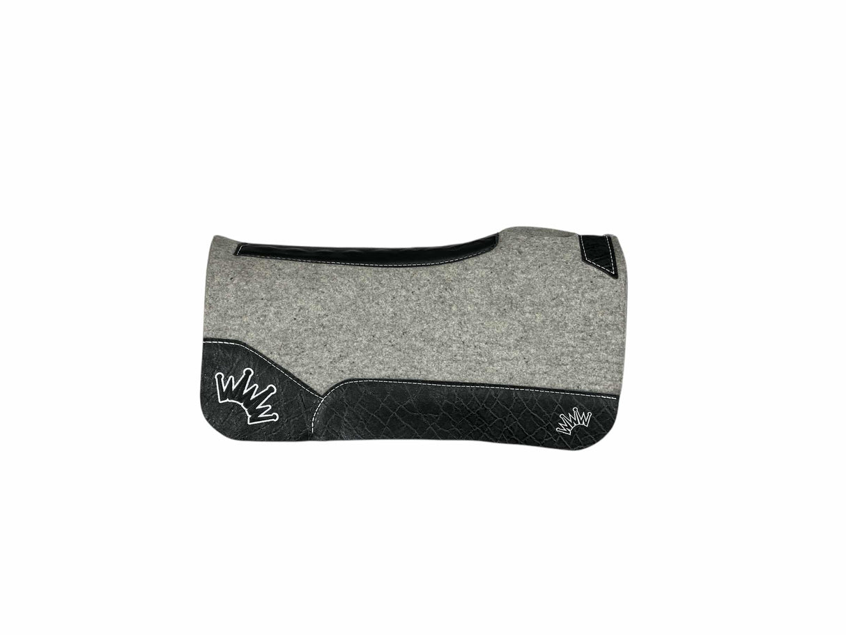28x28 3/4" Kush Gray Wool Deep Contour Saddle Pad (#111452)