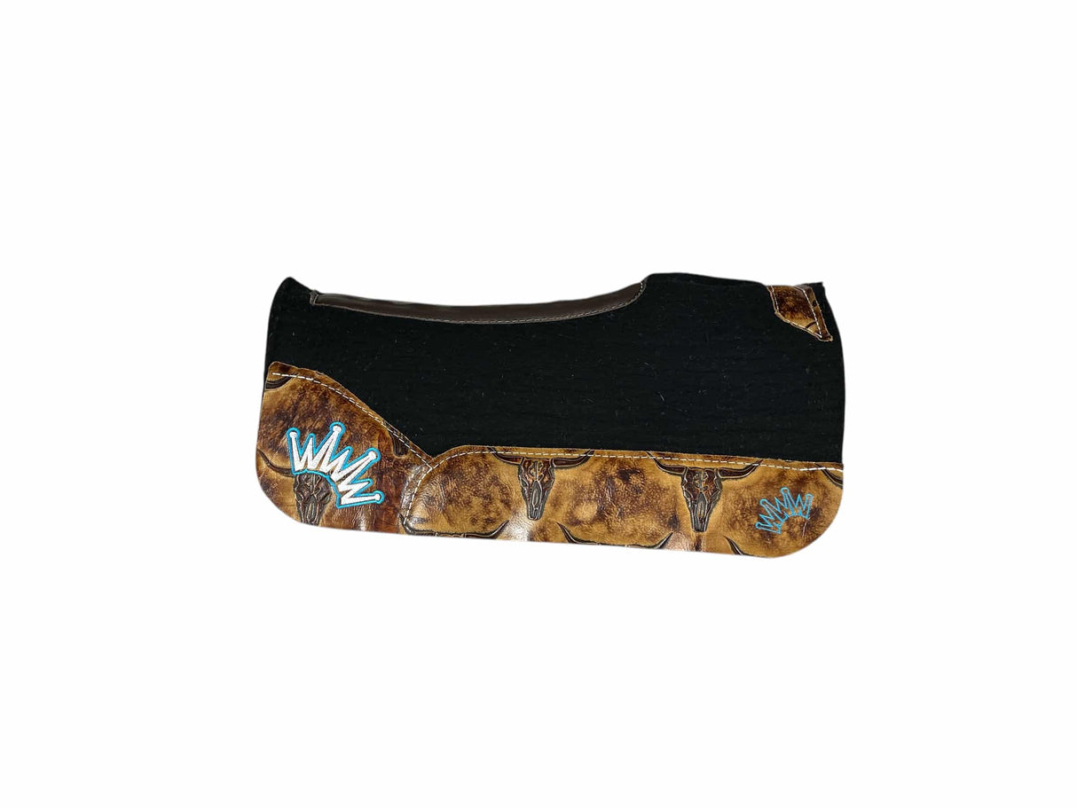 25x25 1" Kush Black Wool Deep Contour PONY Saddle Pad (#111705)