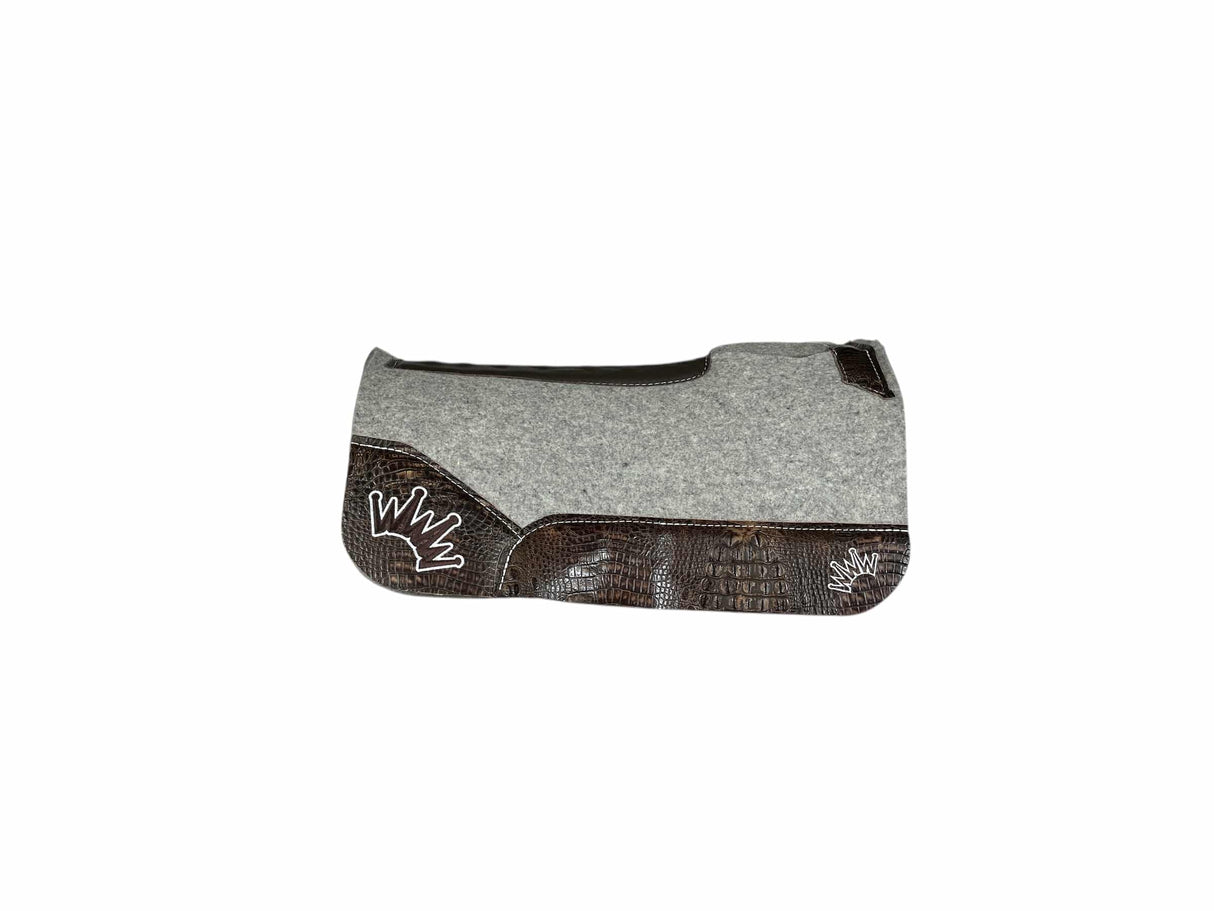 25x25 1.25" Kush Gray Wool Deep Contour PONY Saddle Pad (#111699)