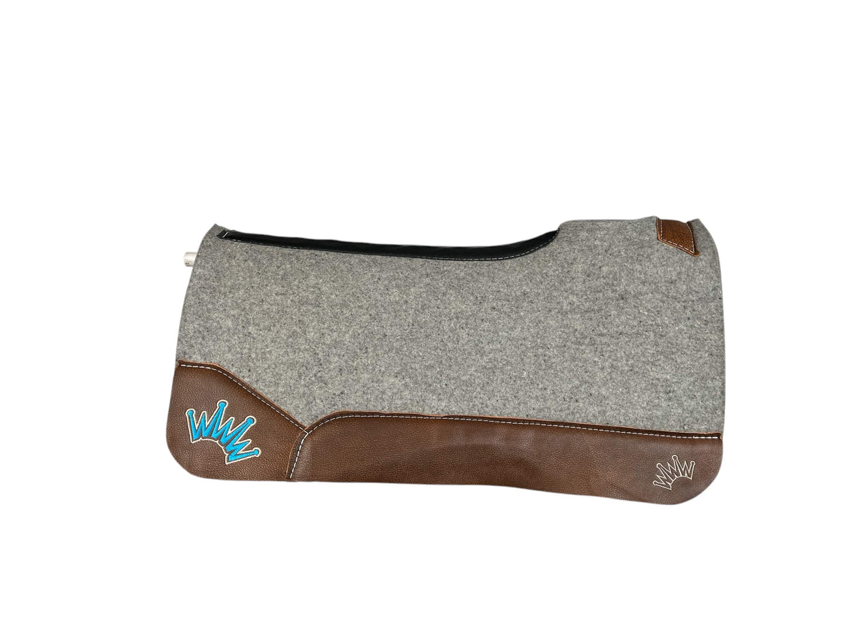 32x32 1" Kush Gray Wool GOOSENECK Saddle Pad (#112286)