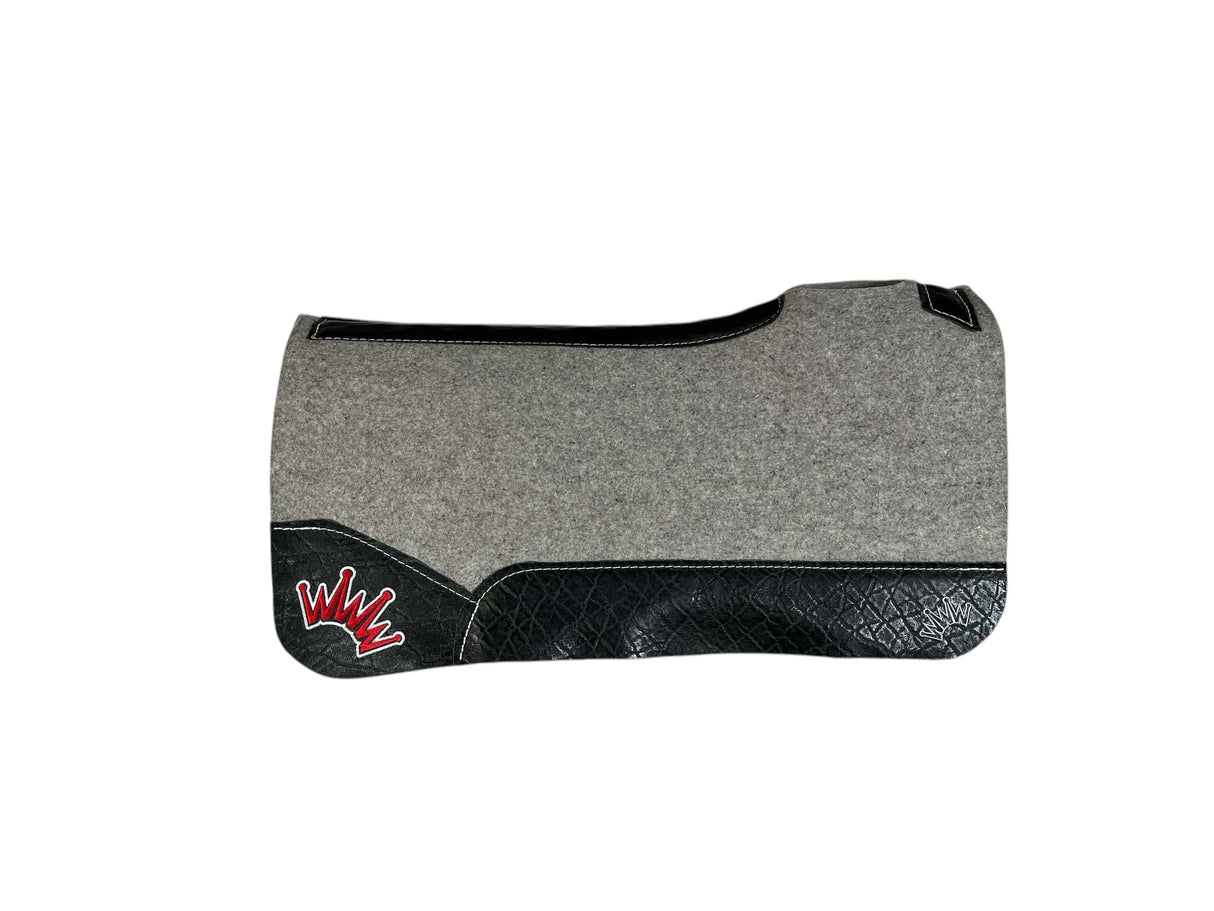 32x32 1" Kush Gray Wool GOOSENECK Saddle Pad (#112279)