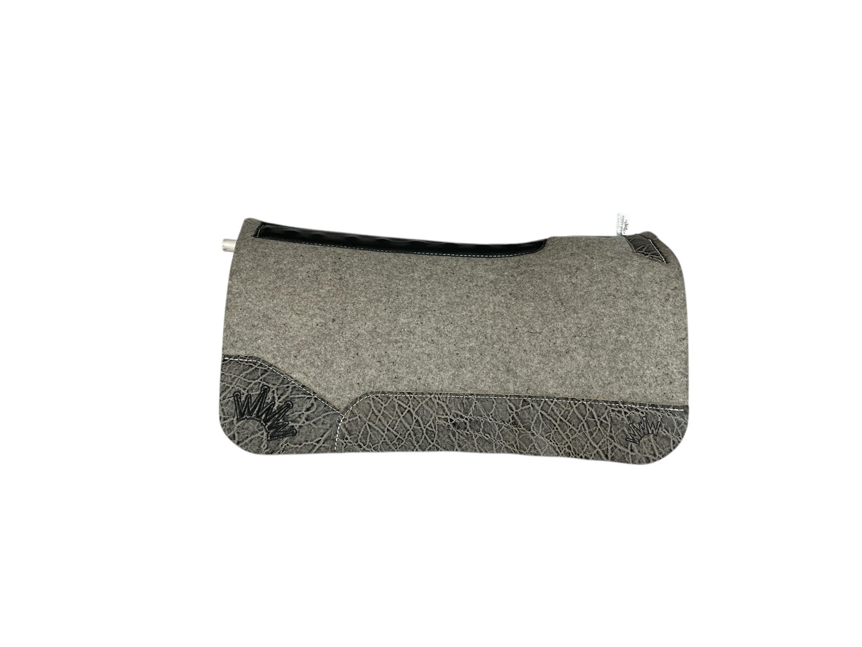 32x32 1.25" Kush Gray Wool Saddle Pad (#112793)