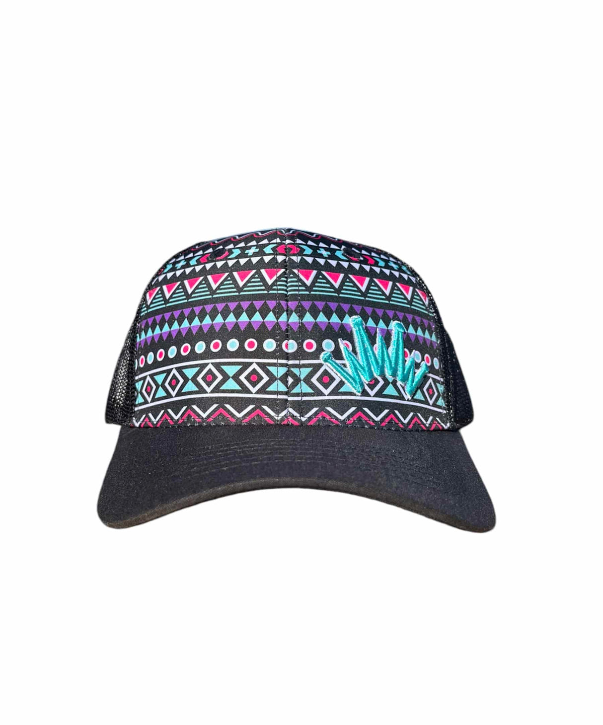 Trucker Hat High Pony Aztec Print