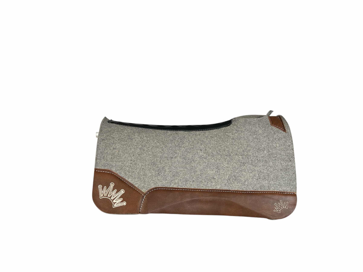 32x32 1" Kush Gray Wool DEEP CONTOUR Saddle Pad (#113232)